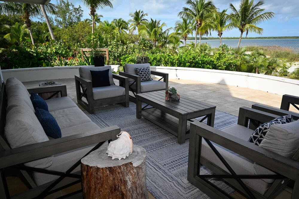 Outdoor lounge with ocean views