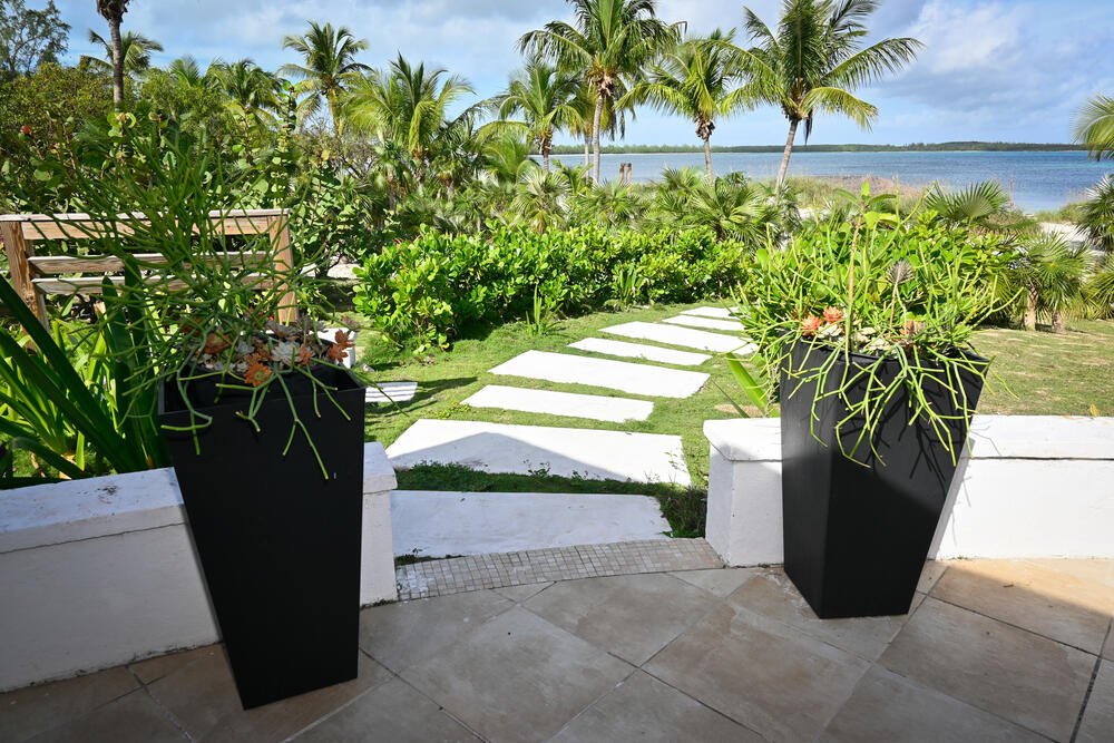 Stone path leading to the ocean